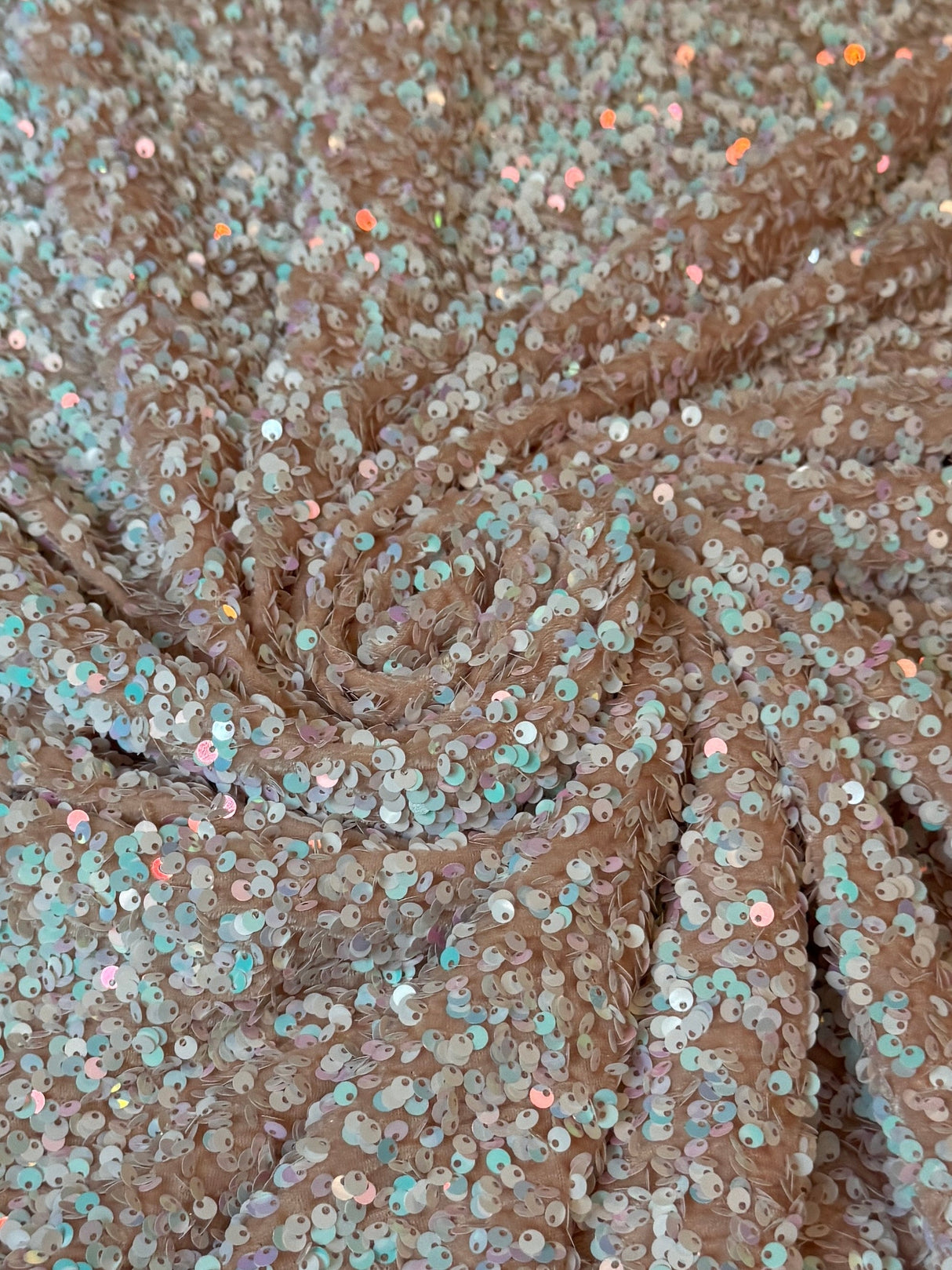 Sequin on Velvet Stretch Fabric