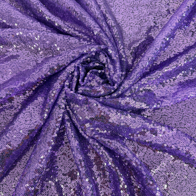 Stretch Sequin on Mesh Lavender