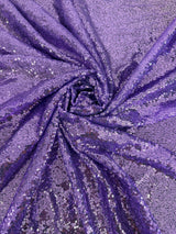 Stretch Sequin on Mesh Lavender
