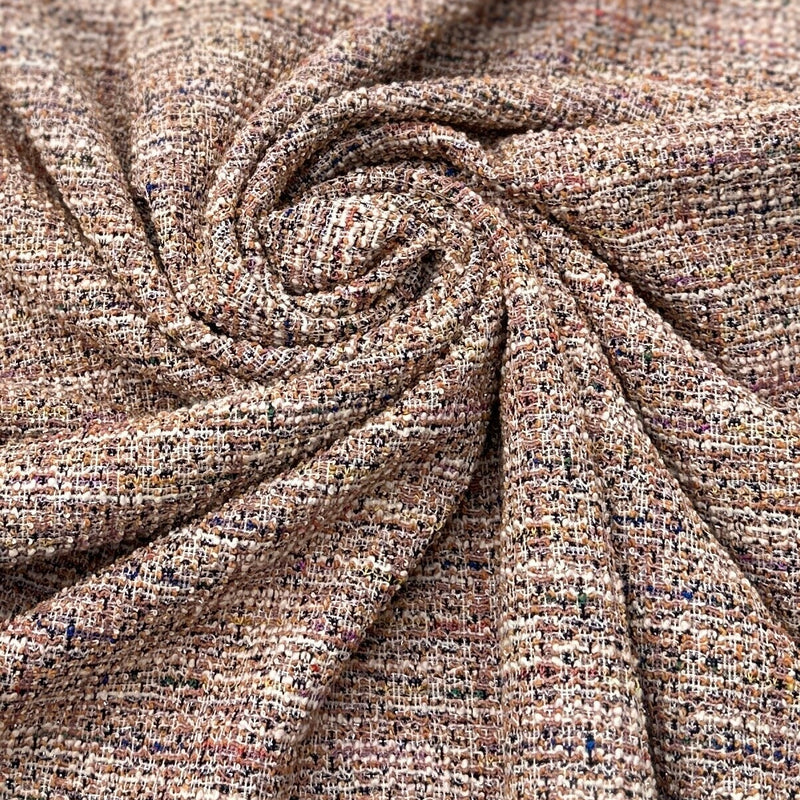 Stretch Chenille Tweed Blush Pink