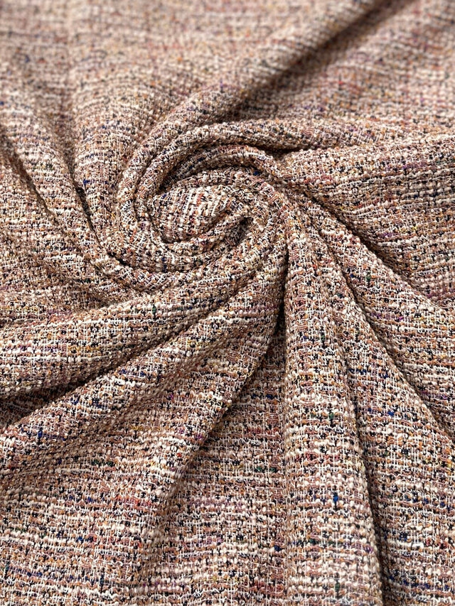Stretch Chenille Tweed Blush Pink