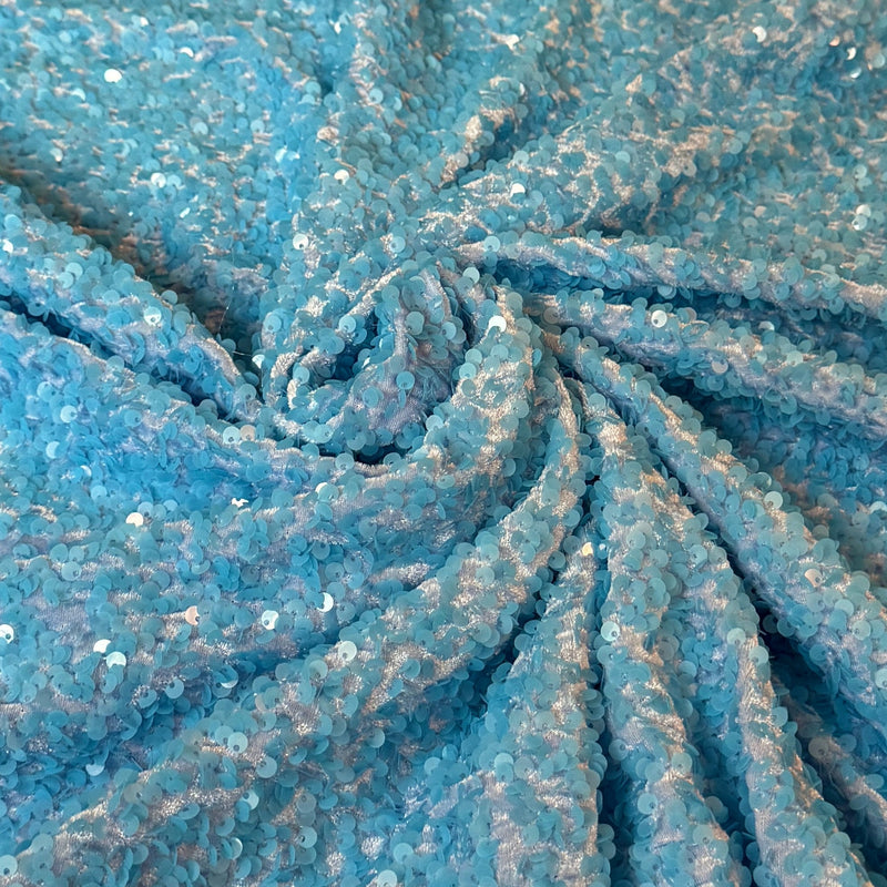 Aqua Blue Sequin on Velvet