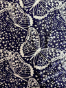 Printed Nylon Spandex Navy Butterfly