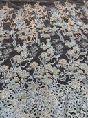Pearl Beaded Floral Embroidery Lace