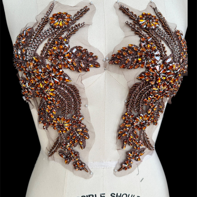Rhinestone Applique in Chocolate Rust