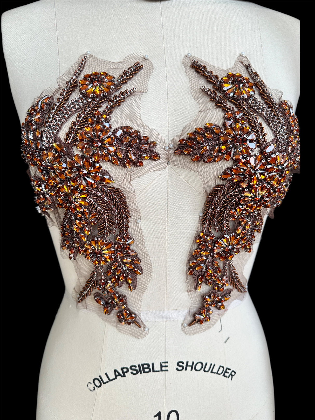 Rhinestone Applique in Chocolate Rust