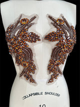 Rhinestone Applique in Chocolate Rust