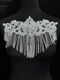 Silver Fringe Rhinestone Applique