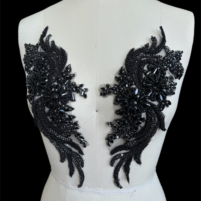 Black Rhinestones Applique