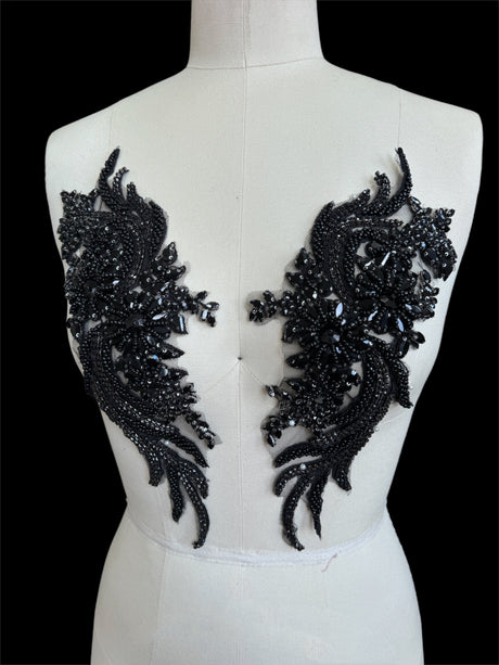 Black Rhinestones Applique