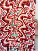 Printed Pleated Knit Multicolor Wave