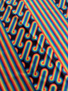 Printed Nylon Spandex Black Retro Rainbow Graphic