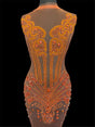 Orange Rhinestone Bodice Appliqué