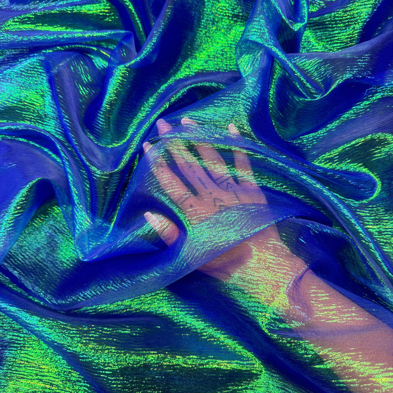 Iridescent Crushed Organza Blue