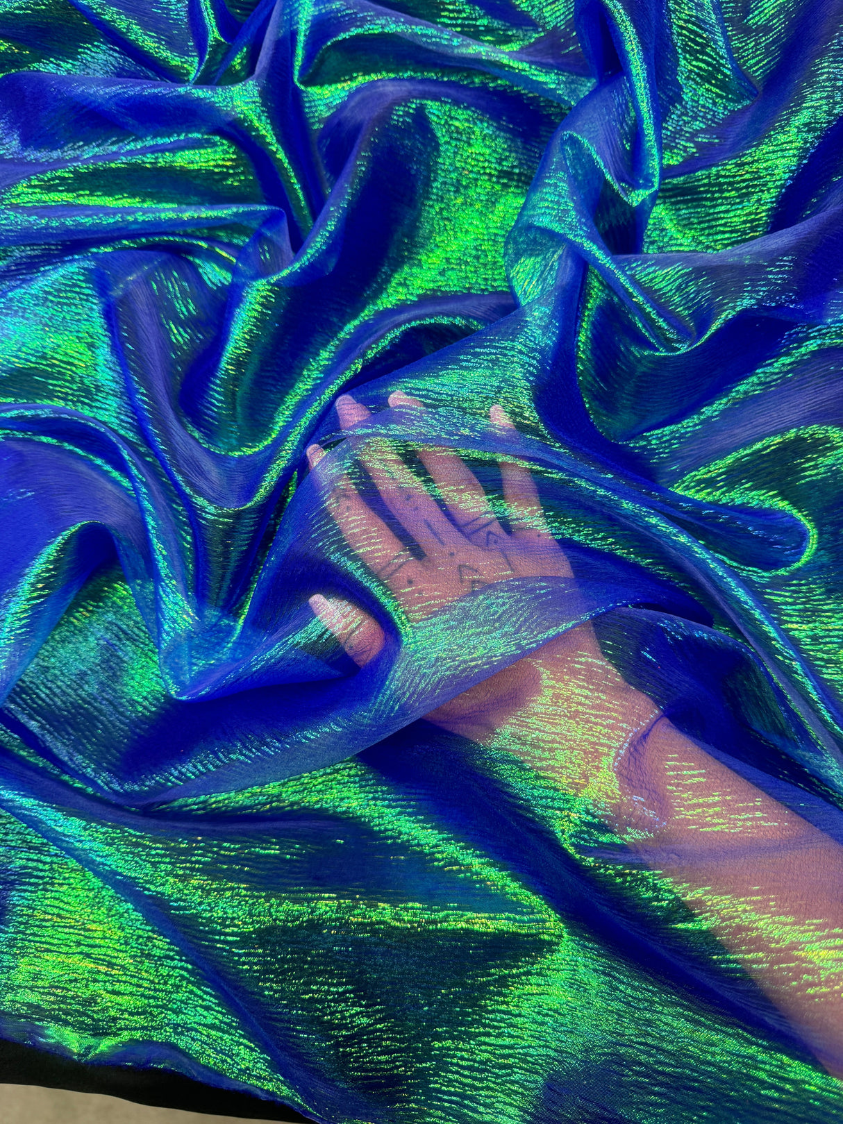 Iridescent Crushed Organza Blue