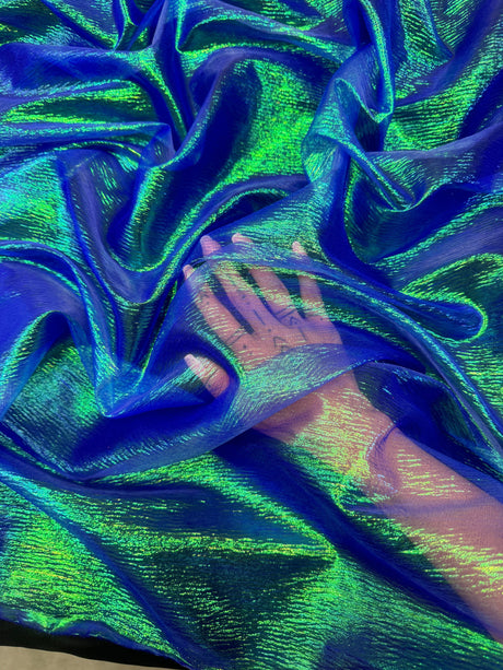 Iridescent Crushed Organza Blue