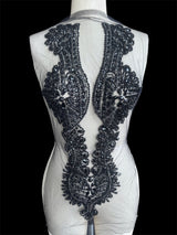 Black Rhinestone Bodice Appliqué
