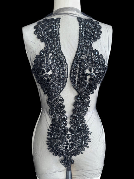Black Rhinestone Bodice Appliqué