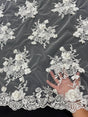 3D Sequin Flower Pearl Embroidered Lace