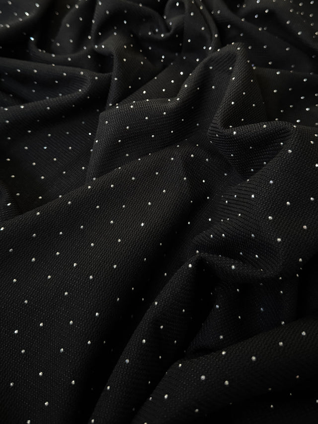 Rhinestone Beaded Knit Black