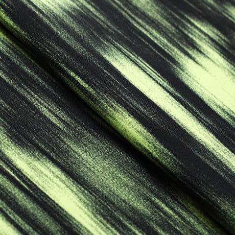 Kismet Nylon Spandex Fabric - Brazilian Print, Black Background, Striped Pattern, 58/60" Width (1 Yard)