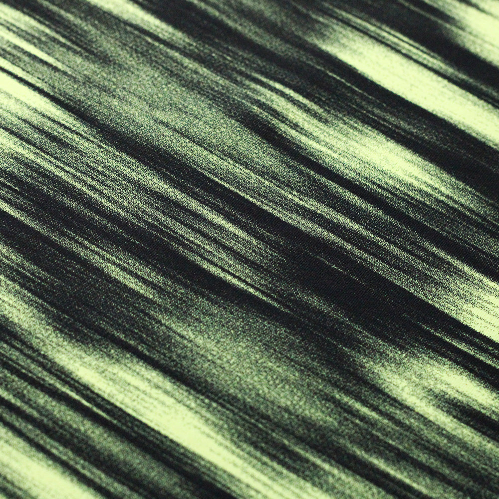 Kismet Nylon Spandex Fabric - Brazilian Print, Black Background, Striped Pattern, 58/60" Width (1 Yard)
