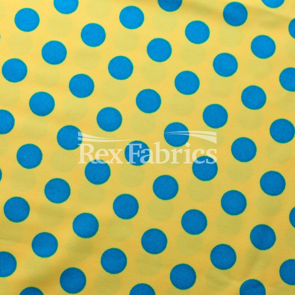 E-Z Dots Matte Nylon Spandex Fabric - Multicolor Polka Dots, 58/60" Width (1 Yard)
