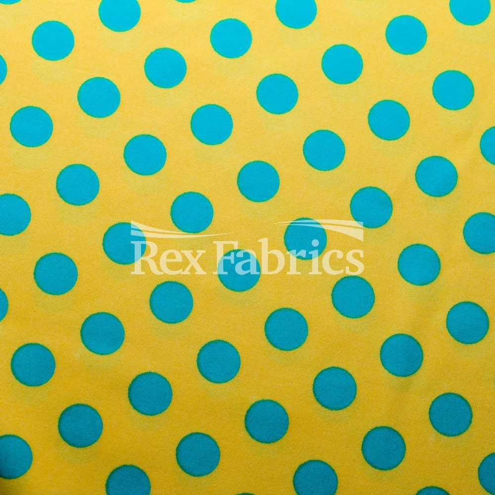 E-Z Dots Matte Nylon Spandex Fabric - Multicolor Polka Dots, 58/60" Width (1 Yard)