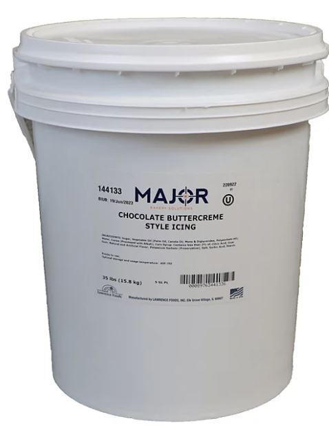Major Homestyle Chocolate Buttercreme Icing 35 lb. pound tub Ready to Use