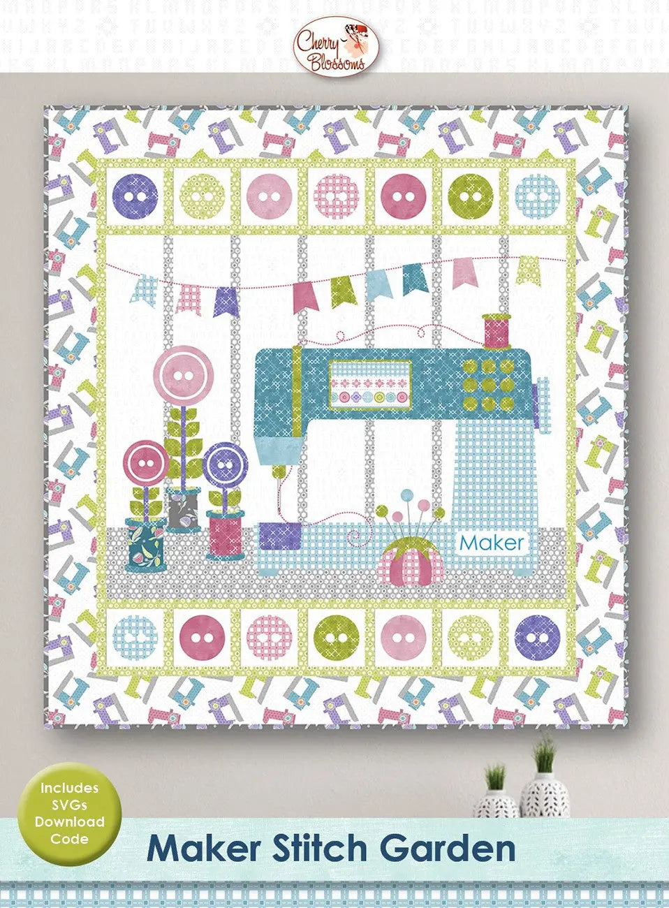 Applique Pattern Maker Stitch Garden Wall Hanging
