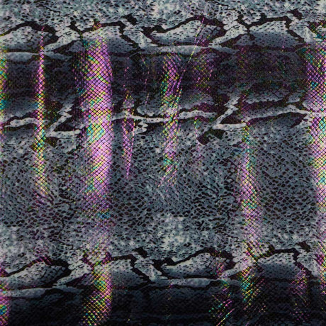 Mamba Foil Printed Polyester Spandex Fabric - Holographic Foil Print, 4-Way Stretch, 54" Width (1 Yard)