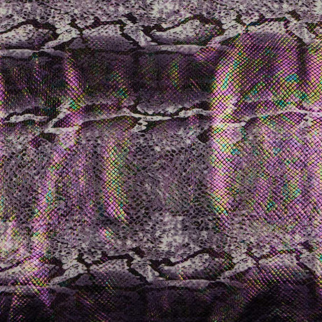 Mamba Foil Printed Polyester Spandex Fabric - Holographic Foil Print, 4-Way Stretch, 54" Width (1 Yard)