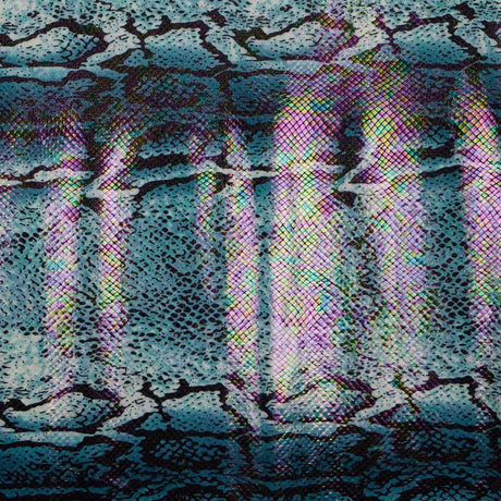 Mamba Foil Printed Polyester Spandex Fabric - Holographic Foil Print, 54" Width (1 Yard)