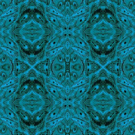 Cotton Print Fabric Mandalay Dark Teal Affinity 44/45"