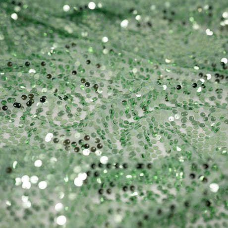 Mandy Mesh Sequin Polyester Spandex Fabric - Sequin Embroidered Mesh, 58/56" Cut Width, 50" Usable Width (1 Yard)
