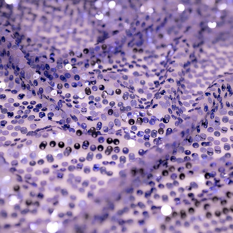 Mandy Mesh Sequin Polyester Spandex Fabric - Sequin Embroidered Mesh, Peacock, 58/56" Cut Width, 50" Usable Width (1 Yard)