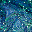 Mandy Mesh Sequin Polyester Spandex Fabric - Sequin Embroidered Mesh, Peacock, 58/56" Cut Width, 50" Usable Width (1 Yard)