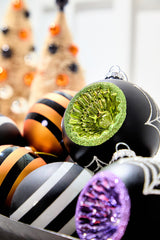 3" Glass Spooky Reflector Ornament Box - Set of 3