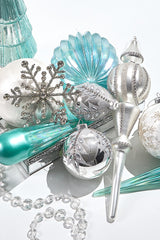 14" Frosty Blue Glass Icicle Ornament