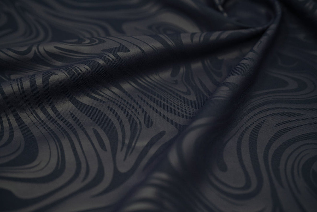 Marble Foil Printed Nylon Spandex Superflex Fabric - Marble Foil Print, 55/56" Width (1 Yard)