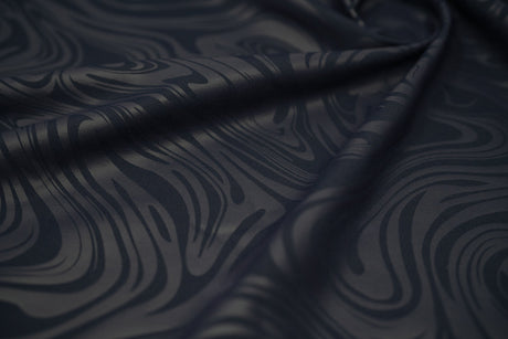 Marble Foil Printed Nylon Spandex Superflex Fabric - Metallic Marble Print, 55/56" Width, 345 GSM (1 Yard)