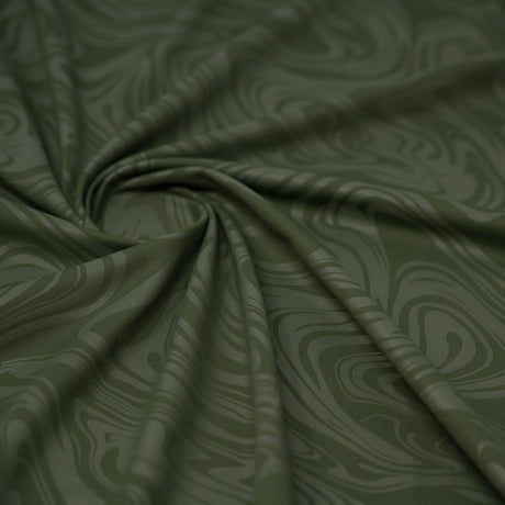 Marble Foil Printed Nylon Spandex Superflex Fabric - Marble Foil Print, 55/56" Width (1 Yard)