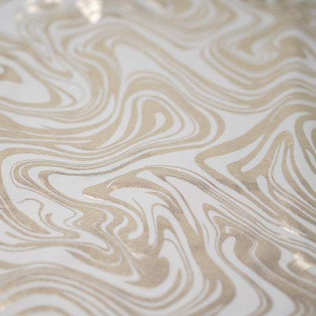 Marble Foil Printed Nylon Spandex Superflex Fabric - Metallic Marble Print, 55/56" Width, 345 GSM (1 Yard)