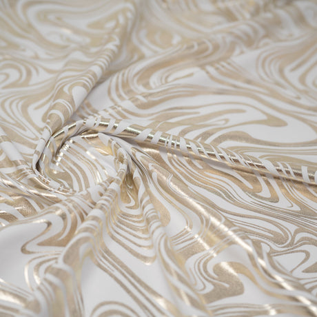 Foil Printed Nylon Spandex Marble Fabric