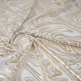 Marble Foil Printed Nylon Spandex Superflex Fabric - Marble Foil Print, 55/56" Width (1 Yard)