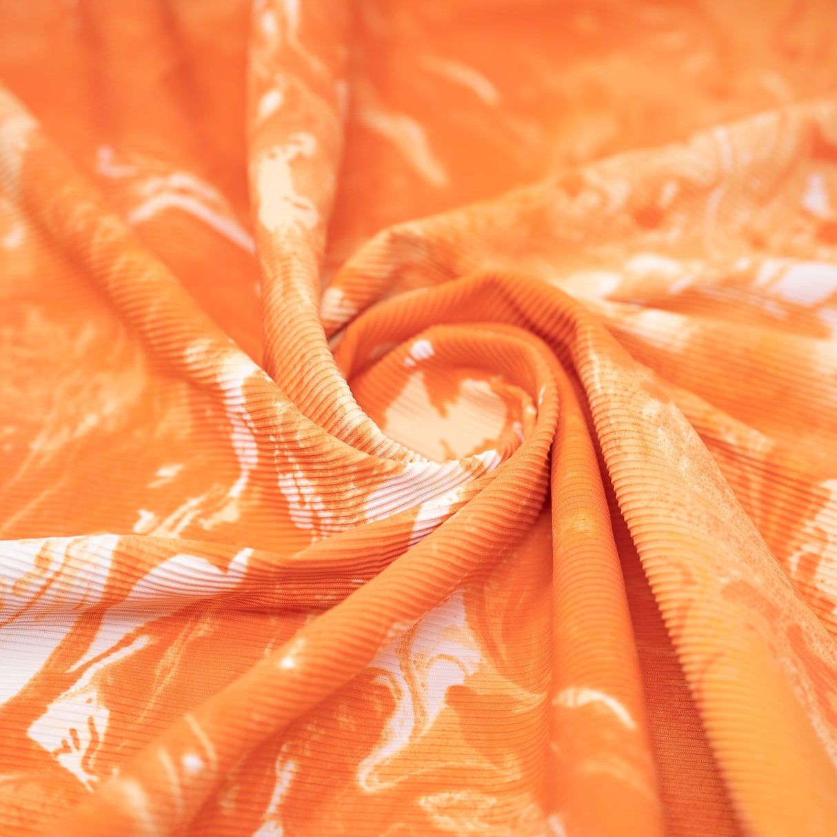 Ribbed Spandex Marble Print Fabric
