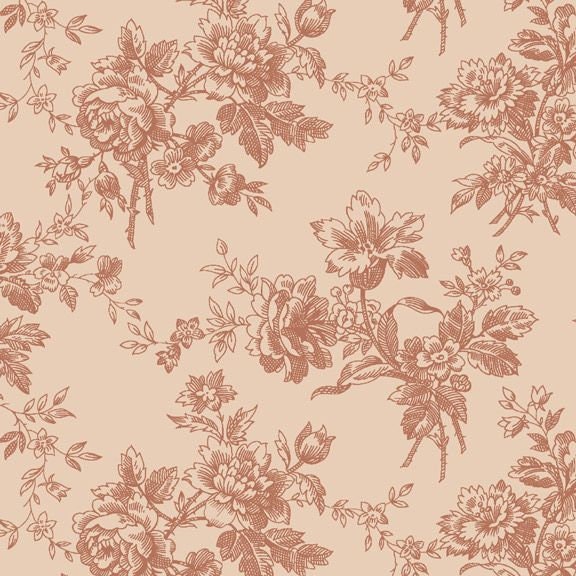 Quilting Cotton Marcella Toile R1505 LT Rose Marcus Fabrics