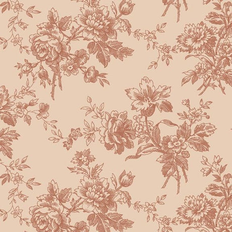 Quilting Cotton Marcella Toile R1505 LT Rose Marcus Fabrics