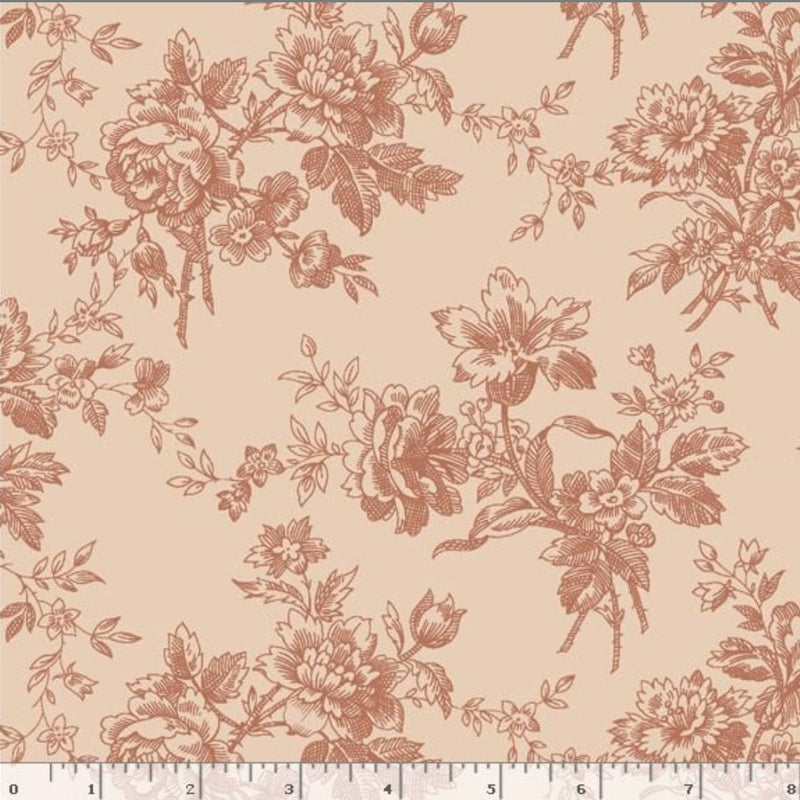 Quilting Cotton Marcella Toile R1505 LT Rose Marcus Fabrics