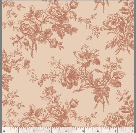 Quilting Cotton Marcella Toile R1505 LT Rose Marcus Fabrics